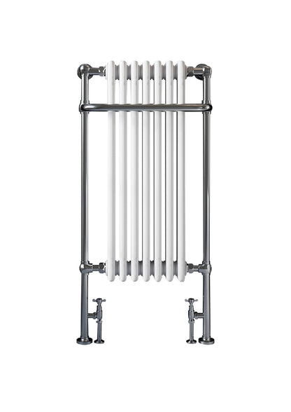 Scudo Ilkley  Chrome & White Traditional 7 Column Towel Warmer