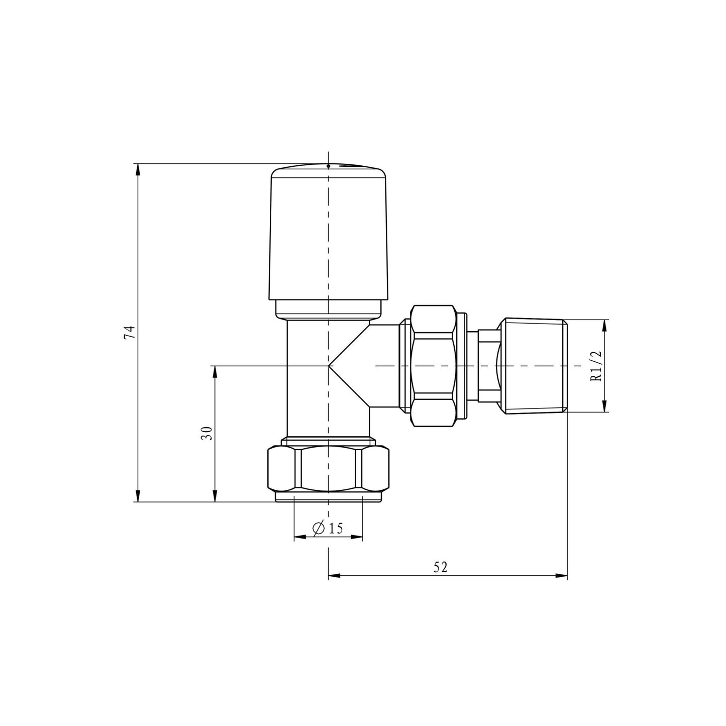 Scudo Scudo Brushed Bronze Modern Angled Radiator Valves