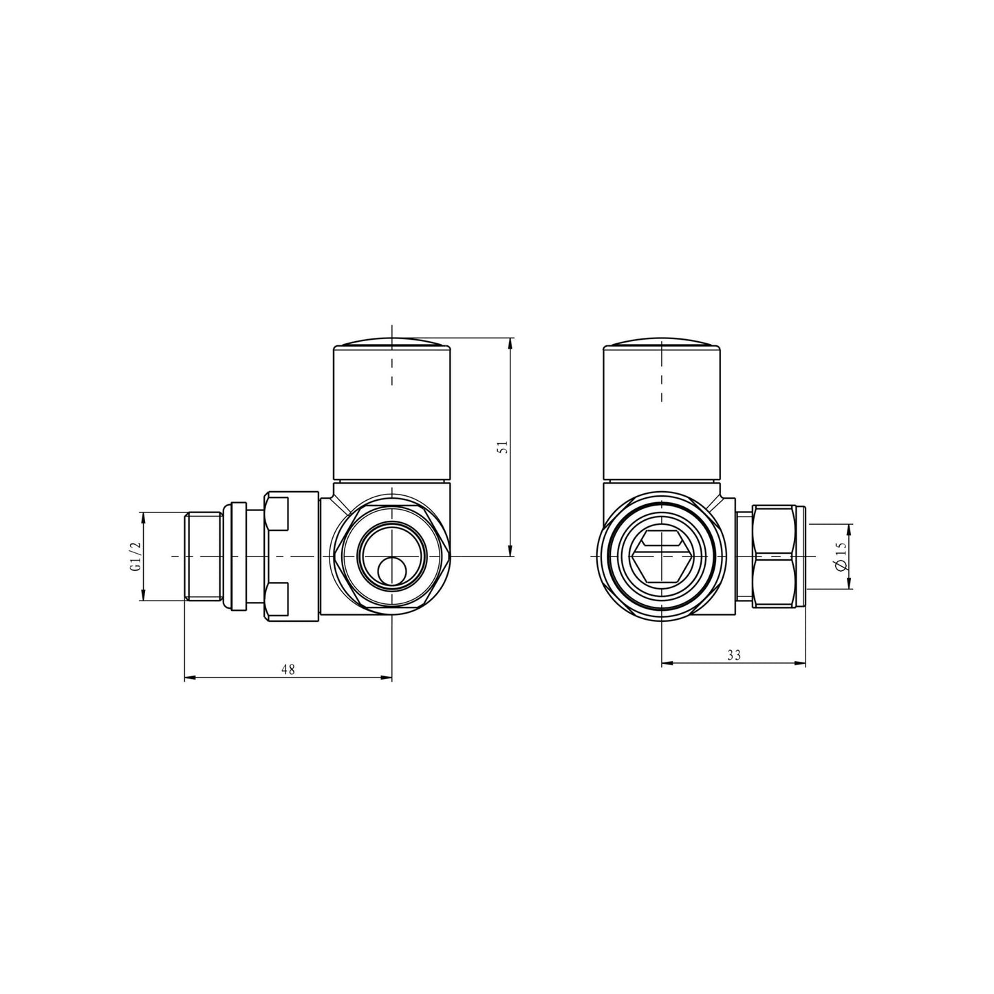 Scudo Modern Corner Radiator Valves