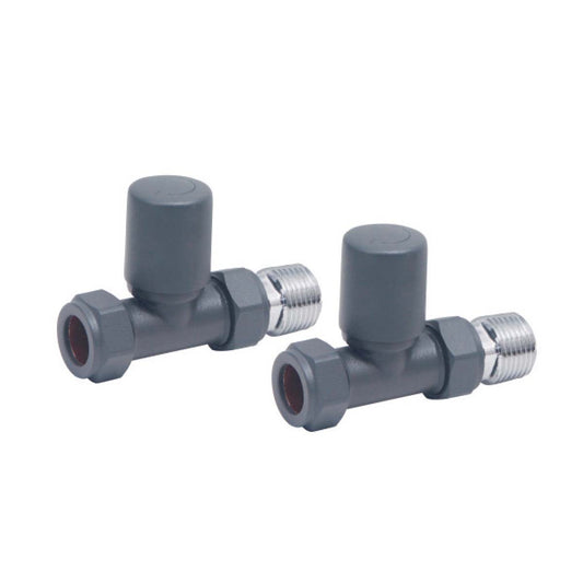 Scudo Modern Straight Anthracite Radiator Valves