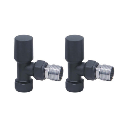 Scudo Scudo Carbon Anthracite Modern Angled Radiator Valves