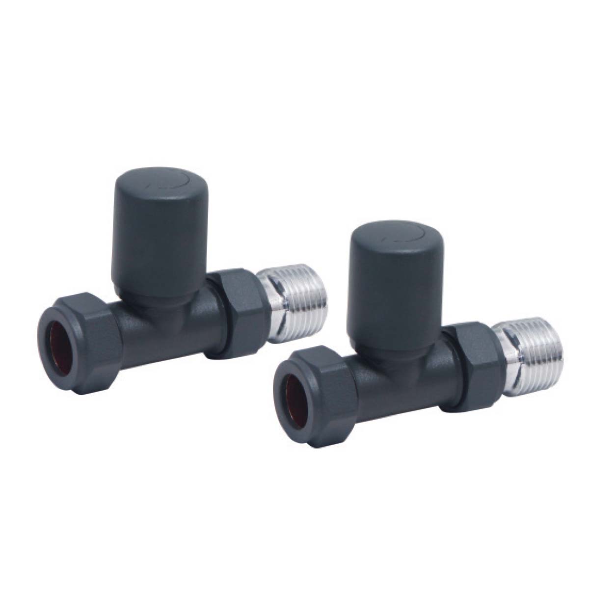 Scudo Modern Straight Carbon Anthracite Radiator Valves