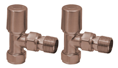 Scudo Scudo Brushed Bronze Modern Angled Radiator Valves