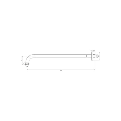 Scudo Round Wall Arm (Extended) for fixed shower head