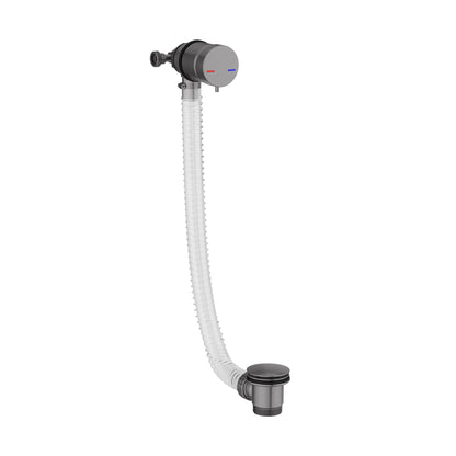 Scudo Round Bath Filler Control Tap with Overflow & Waste in Gun Metal