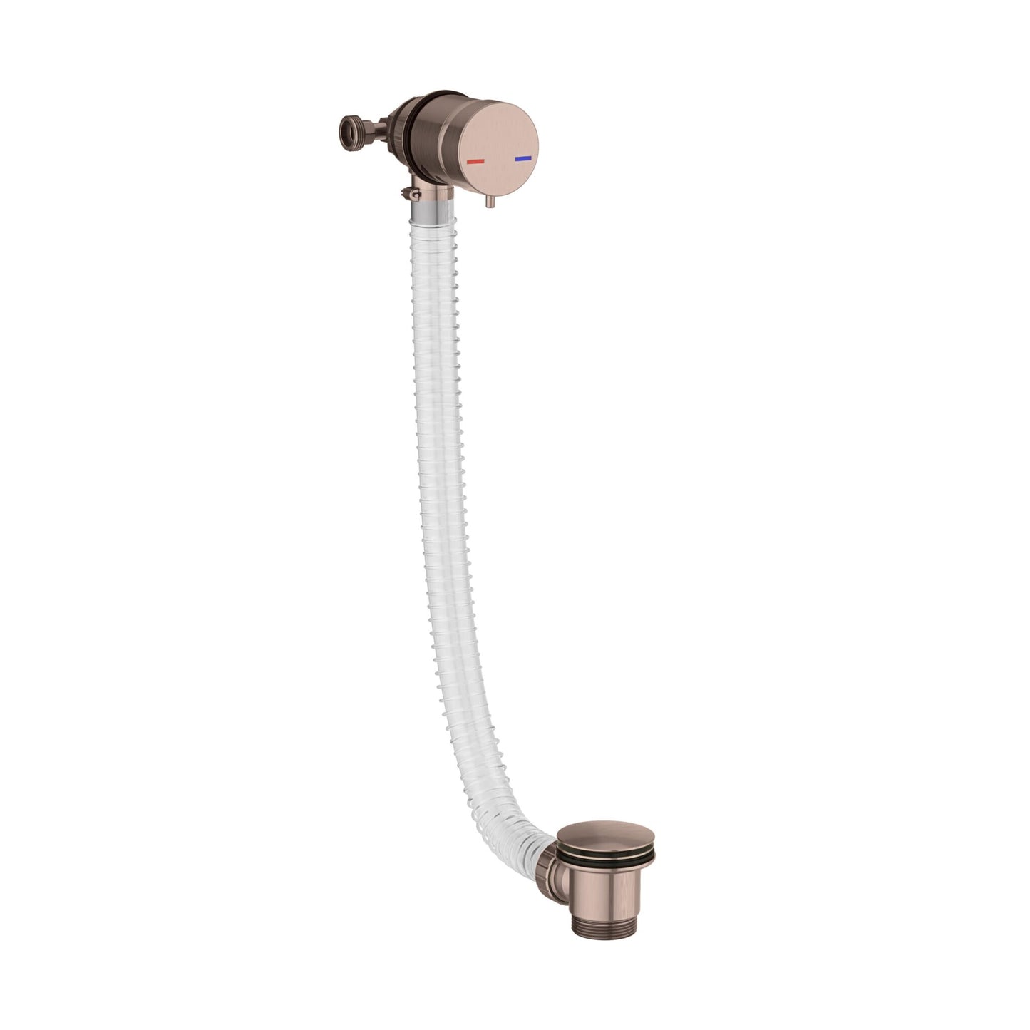 Scudo Round Bath Filler Control Tap with Overflow & Waste in Brushed Bronze