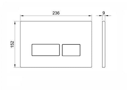 Scudo Rectangular Chrome Dual Flush Button