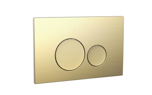 Scudo Round Brushed Brass Dual Flush Button