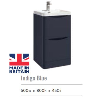 Bella Floor Standing Vanity units with Basin - Indigo Blue (3 Sizes)