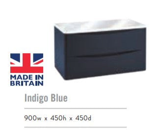 Bella Wall Hung Vanity units for Counter Top Basin - Indigo Blue (3 Sizes)