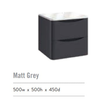 Bella Wall Hung Vanity units for Counter Top Basin - Matt Grey (3 Sizes)