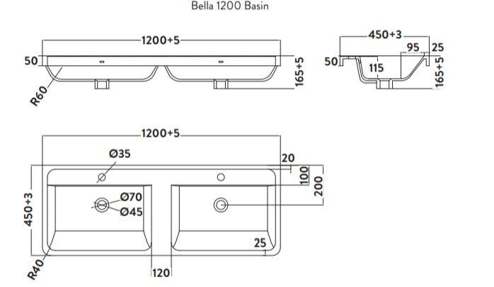 Bella Floor Standing Vanity units with Double Basin - Bardolino Driftwood Oak