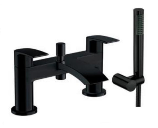 Scudo Belini Bath Shower Mixer - Black with shower kit and wall bracket