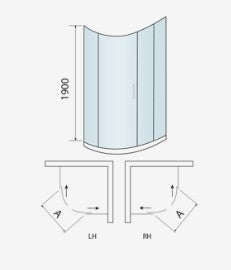 Scudo Luxury S8 Single Door Offset Quadrant Shower Enclosures - 8mm Glass