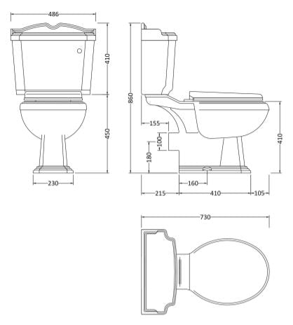 Traditional Legend Close Coupled Pan & Cistern & Seat