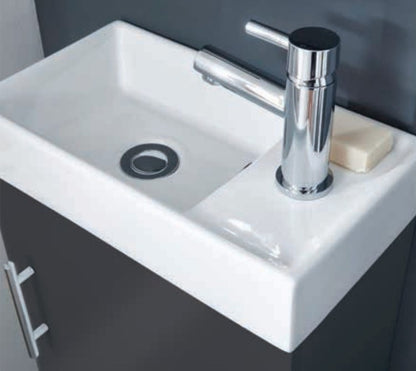 Scudo Lanza 400mm wide slim Wall Hung Vanity with Basin - Anthracite