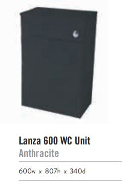 Lanza 600mm Floor Standing BTW Unit - Anthracite