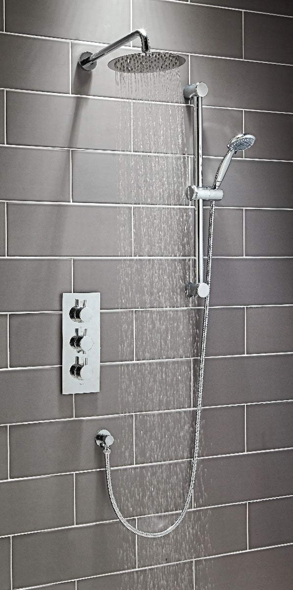 Scudo Round Thermostatic concealed Shower Set Four with Riser -Tipple controlled