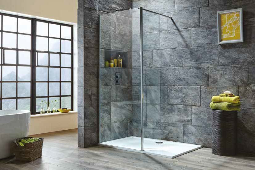 Scudo S8 Hinged Wetroom  Deflector Panel - for 8mm glass