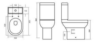 Scudo Spa Close Couple (COMFORT HEIGHT) Toilet Inc Soft Close Seat