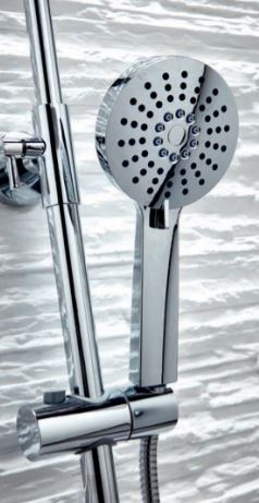 Scudo Serena Round chrome Thermostatic Shower with rigid and Adjustable risers