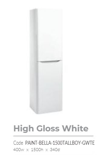 Bella Wall Hung Tall Boy Unit - High Gloss White